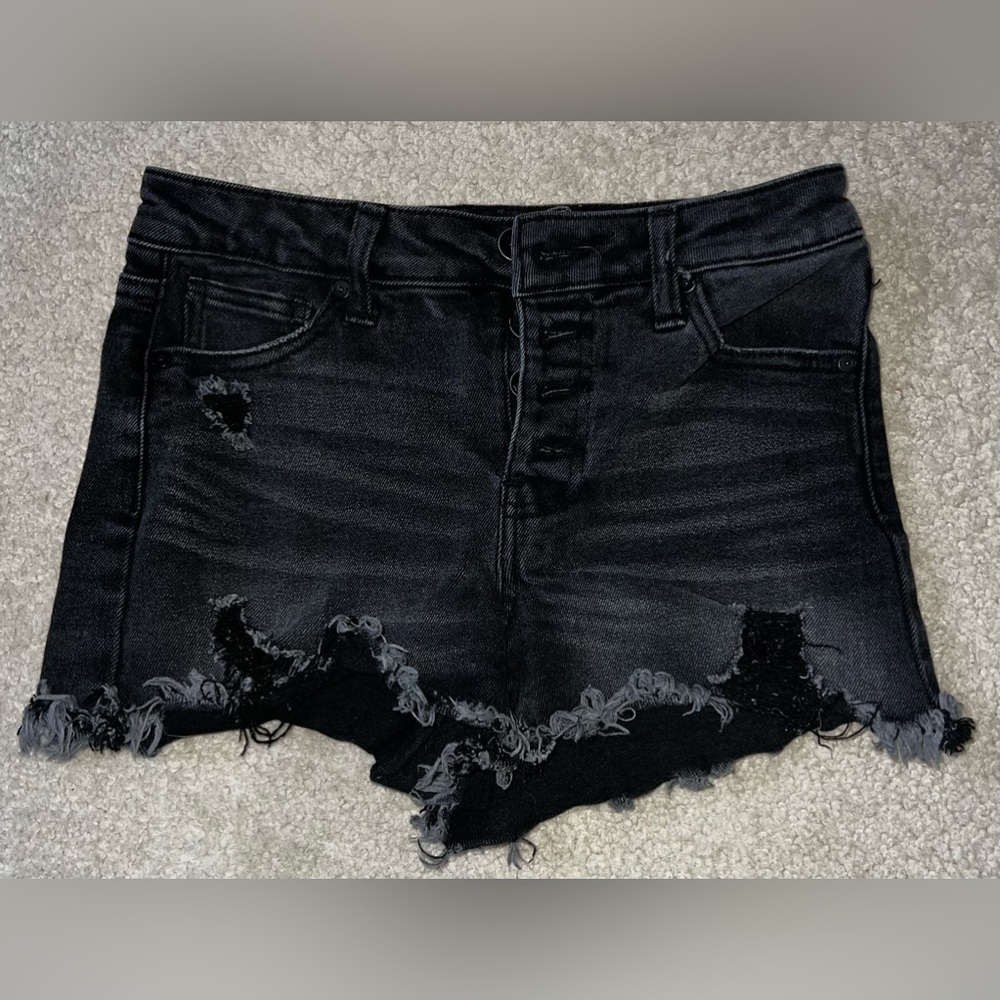 Lightly Worn Black Jean Shorts